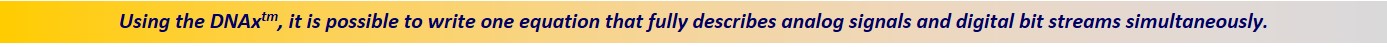Using DNAx™ it is possible to write one equation that fully describes analog signals, and digital bit streams, simultaneously.